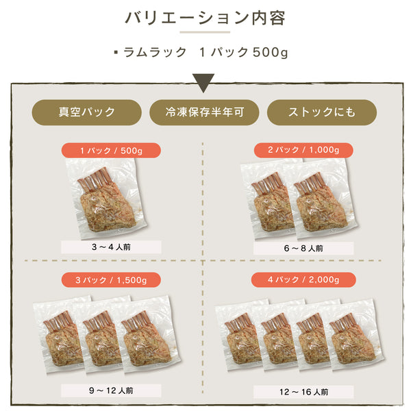 ラムラック　(低温調理済み)